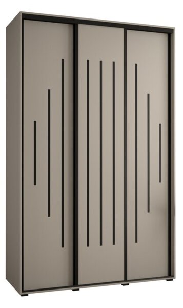 Szafa przesuwna wysoka Dakota 12 150, gł. 60 cm kaszmir + kaszmir + czarny