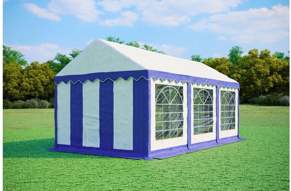 Namiot imprezowy 3x6m STANDARD PVC trudnopalny - Niebiesko-biały