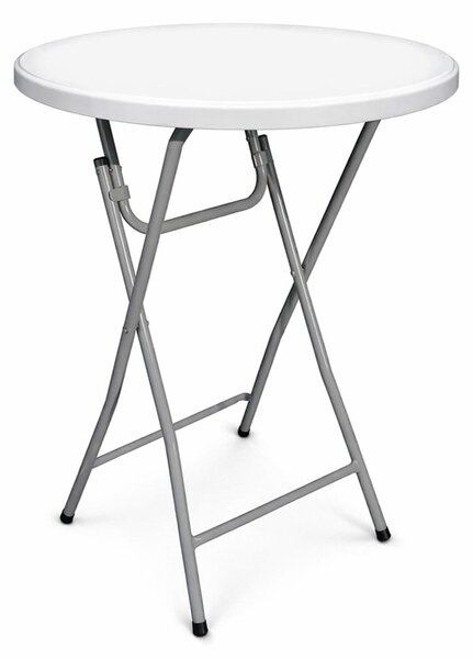 Stół koktajlowy składany Ø 80 cm, wysokość 110 cm - Biały