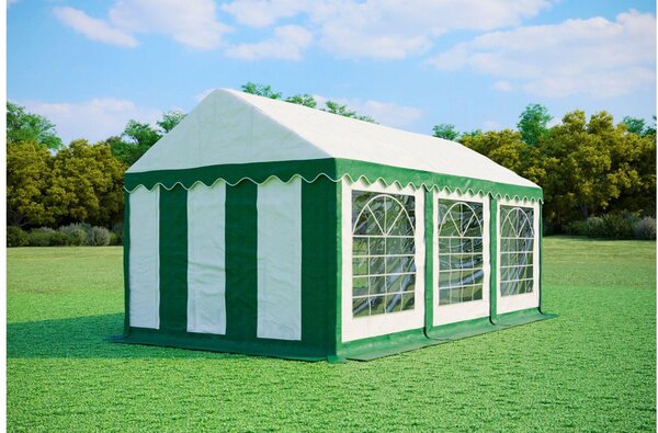 Namiot imprezowy 3x6m STANDARD PVC trudnopalny - Zielono-biały