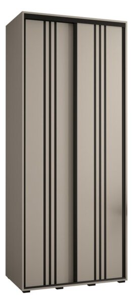 Szafa przesuwna wysoka Dakota 6 110, gł. 60 cm kaszmir + kaszmir + czarny