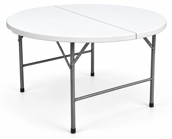 Okrągły stół ogrodowy składany Ø 154 cm - Biały