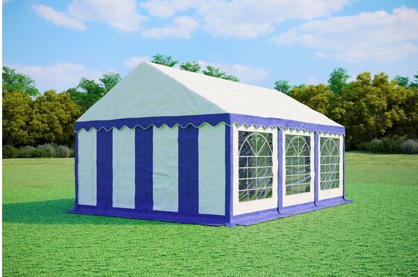 Namiot imprezowy 4x6m STANDARD PVC trudnopalny - Niebiesko-biały