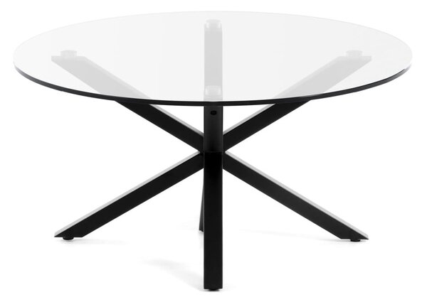 Czarny okrągły stolik ze szklanym blatem ø 82 cm Argo – Kave Home