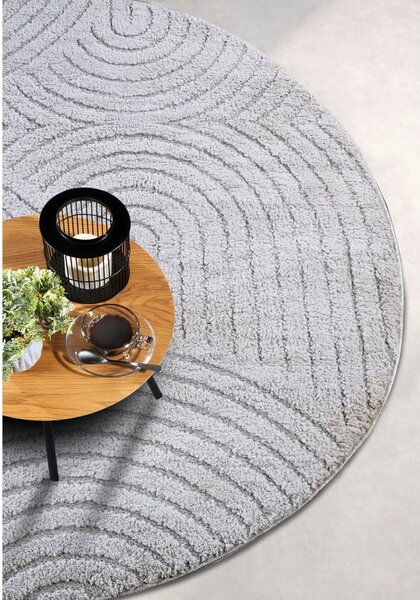 Jasnoszary okrągły dywan ø 160 cm Panglao New York Light Grey – Elle Decoration