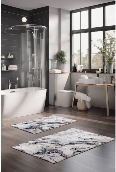 Szarobeżowe dywaniki łazienkowe zestaw 2 szt. 60x100 cm CT – Foutastic