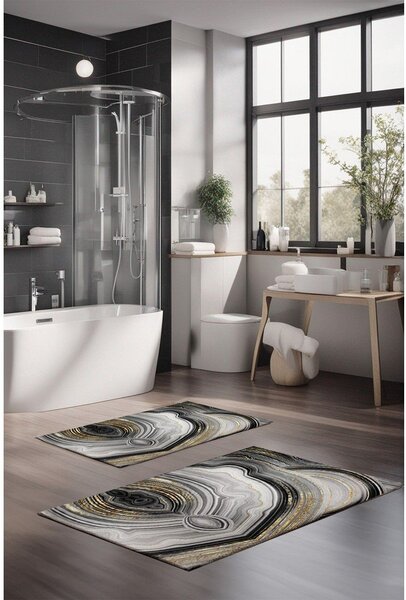 Dywaniki łazienkowe w szaro-złotym kolorze zestaw 2 szt. 60x100 cm CT – Foutastic