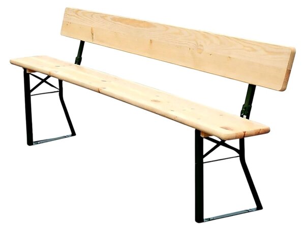 Ławka biesiadna z oparciem BAVORD Premium 220x25cm – lite drewno sosnowe