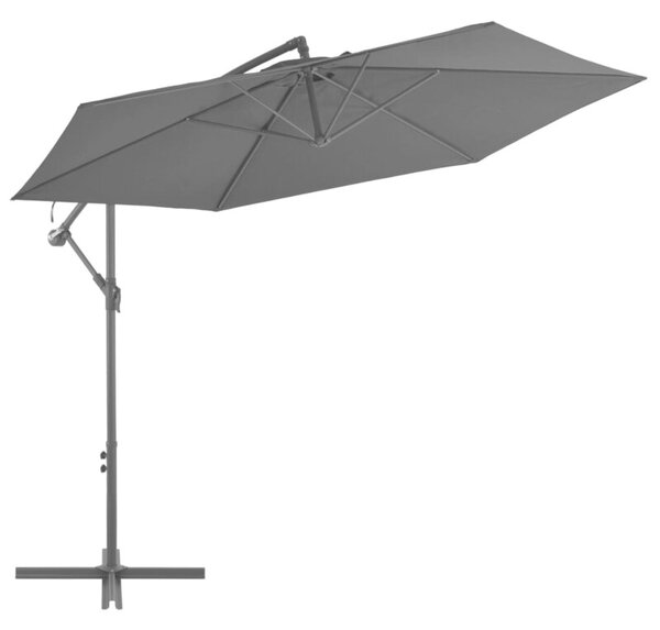 Parasol wiszący z aluminiowym słupkiem, 300 cm, antracytowy