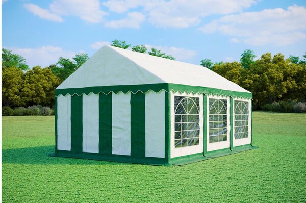 Namiot imprezowy 4x6m STANDARD PVC trudnopalny - Zielono-biały
