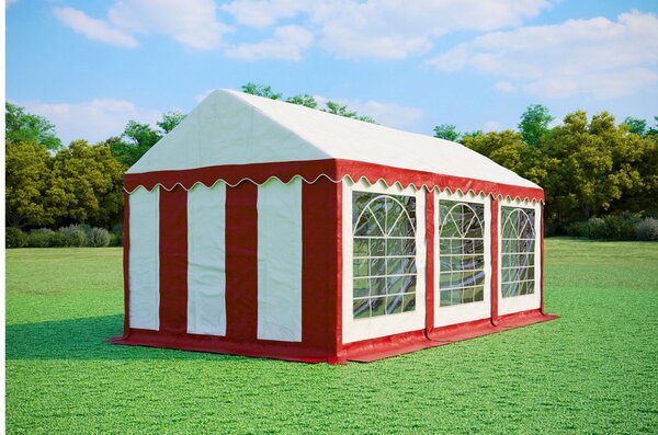 Namiot imprezowy 3x6m PREMIUM PVC trudnopalny - Czerwono-biały