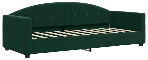 Sofa z funkcją spania, ciemnozielona, 80x200 cm, aksamitna