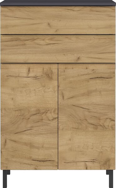 Ciemnoszara szafka łazienkowa w dekorze dębu 60x97 cm Salinas – Germania