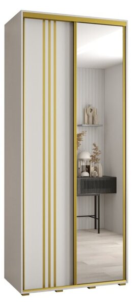 Szafa przesuwna wysoka Davos 7 120, gł. 60 cm biały + biały + złoty