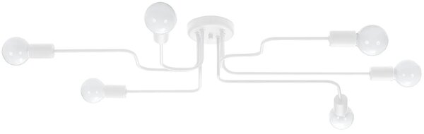 Biała sześcioramienna lampa sufitowa w stylu loft - 4X x A627 M1-C80