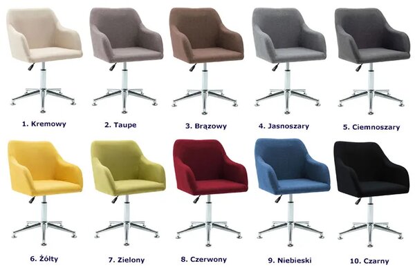 Tapicerowany fotel obrotowy do biura w kolorze taupe - Asturix