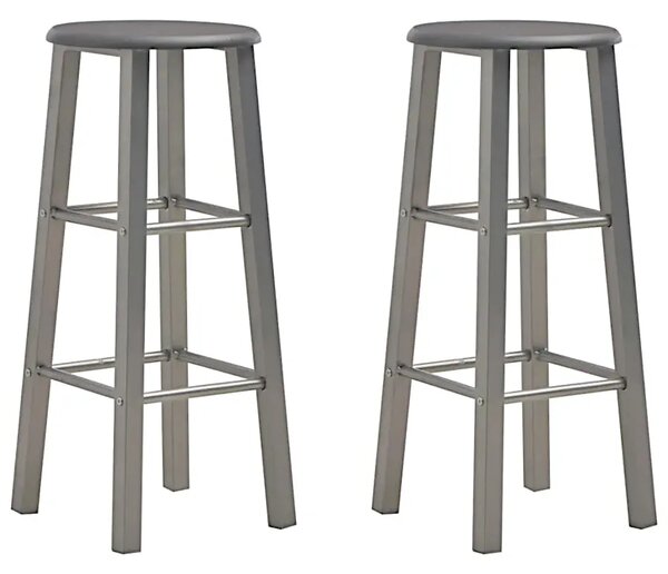 Antracytowy zestaw dwóch stołków barowych loft L8-W55