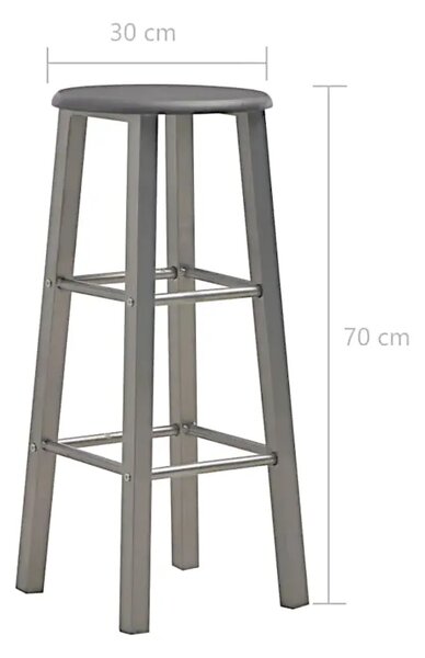 Antracytowy zestaw dwóch stołków barowych loft L8-W55