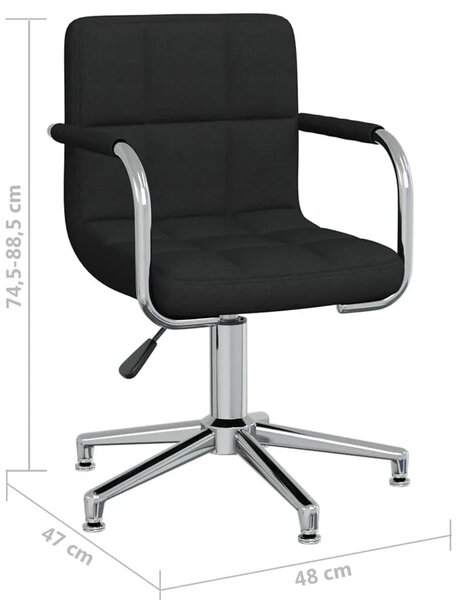 Czarny fotel obrotowy tapicerowany L0-R87