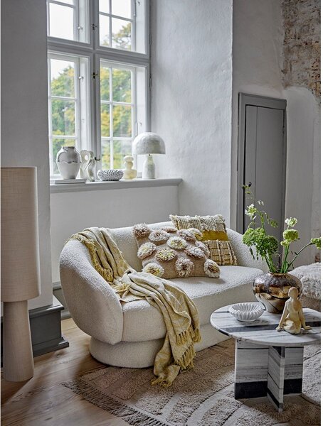 Żółty koc z mieszanki bawełny 130x155 cm Pratello – Bloomingville