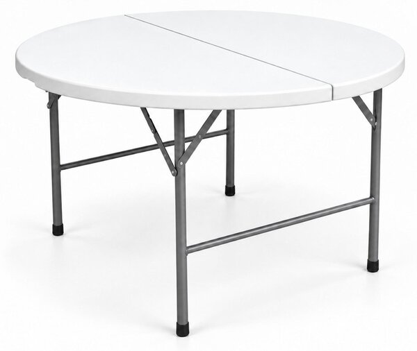 Okrągły stół ogrodowy składany Ø 122 cm - Biały