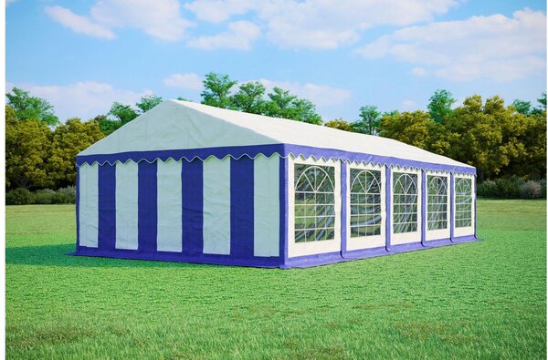 Namiot ogrodowy imprezowy 5x10m PREMIUM PVC trudnopalny - Niebiesko-biały
