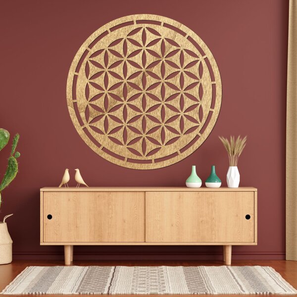 Drewniana mandala, dekoracja ścienna | HAAMONY