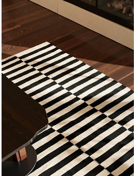Czarno-biały wełniany dywan dwustronny tkany ręcznie 120x180 cm Donna – Hanse Home