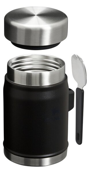 Termos na jedzenie ze stali nierdzewnej w kolorze matowej czerni 400 ml Legendary Food Jar + Spork Black 2.0 – Stanley