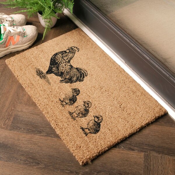 Wycieraczka z włókna kokosowego 40x60 cm Chickens and Chicks – Artsy Doormats
