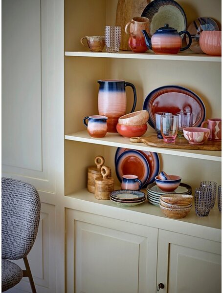 Niebiesko-pomarańczowe kubki ceramiczne zestaw 4 szt. 200 ml Tatum – Bloomingville