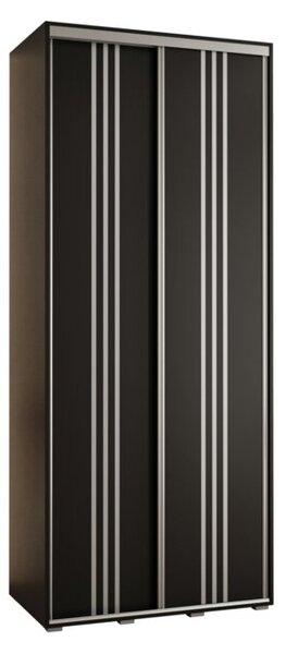 Szafa przesuwna wysoka Davos 6 120, gł. 45 cm czarny + czarny + srebrny