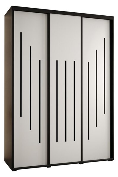 Szafa przesuwna wysoka Davos 8 170, gł. 45 cm czarny + biały + czarny