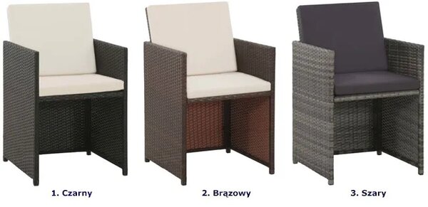 Brązowy 5-częściowy zestaw nowoczesnych mebli ogrodowych G7-S41