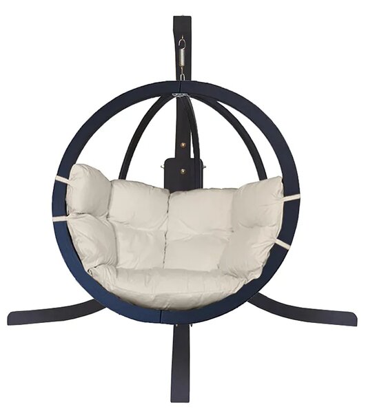 Okrągły fotel wiszący z kremową poduszką - Parys 4X