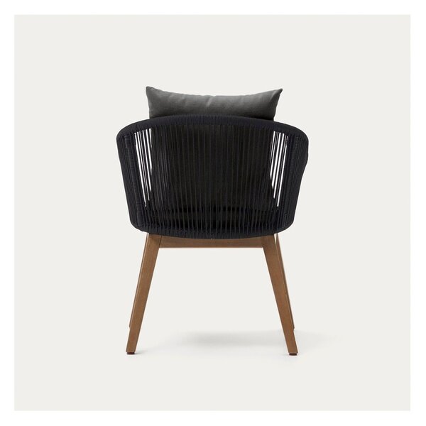 Czarny drewniany fotel ogrodowy Portalo – Kave Home