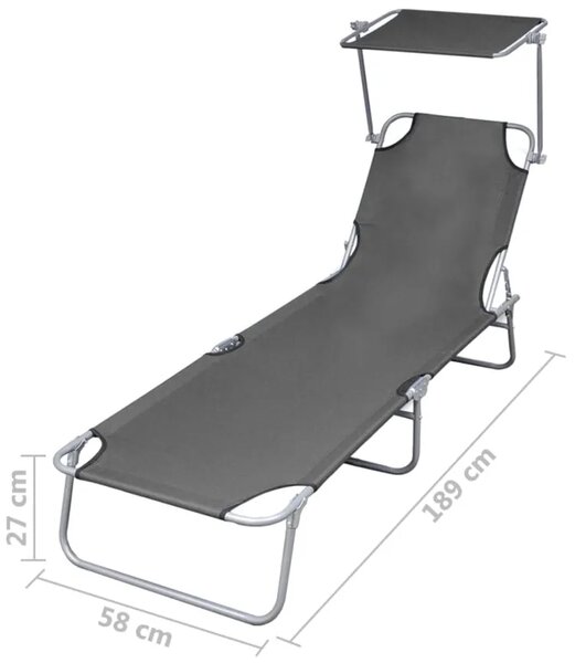 Aluminiowy leżak ogrodowy z zadaszeniem K8-L11