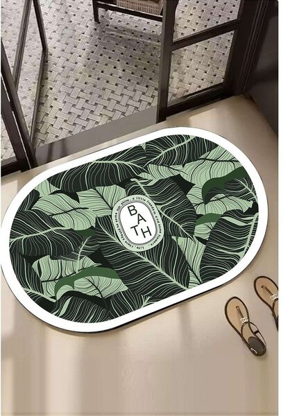 Zielony dywanik łazienkowy 60x100 cm Aleas – Foutastic