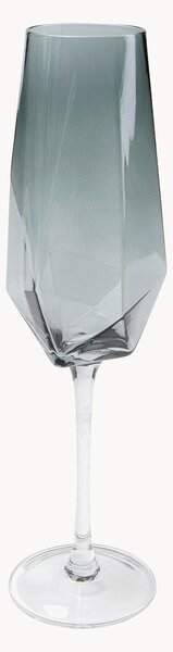 Komplet ręcznie wykonanych kieliszków do szampana Diamond, 6 elem