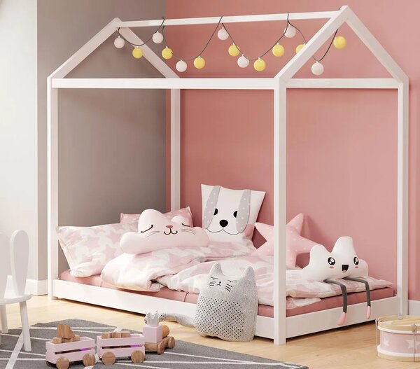 Drewniane łóżko dziecięce domek - Tutti