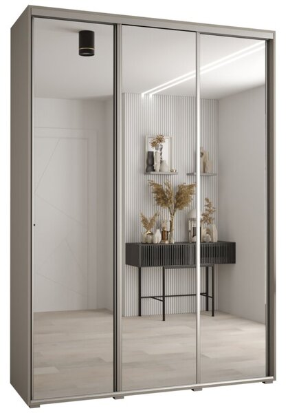 Szafa przesuwna wysoka Dakota 2 180, gł. 60 cm kaszmir + kaszmir + srebrny