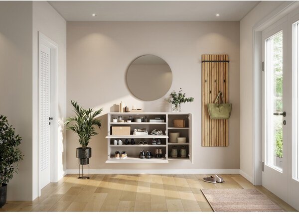 Kremowa wisząca szafka na buty 137x78x41 cm – Germania