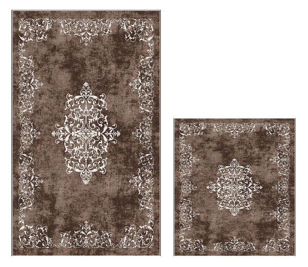 Brązowe dywaniki łazienkowe zestaw 2 szt. 60x100 cm – Foutastic