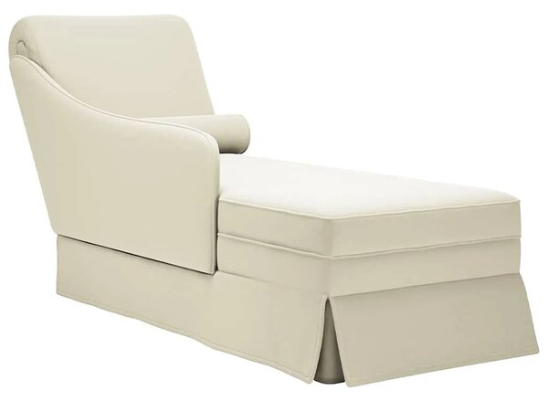 Elegancki kremowy szezlong tapicerowany aksamitem M1-P86