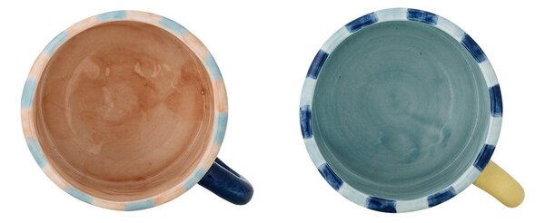 Niebiesko-różowe kubki ceramiczne zestaw 2 szt. 250 ml Phoenix – Bloomingville