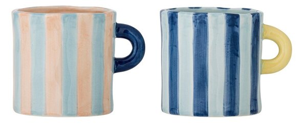 Niebiesko-różowe kubki ceramiczne zestaw 2 szt. 250 ml Phoenix – Bloomingville