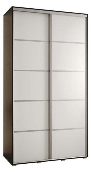 Szafa przesuwna wysoka Davos 4 140, gł. 60 cm czarny + biały + srebrny
