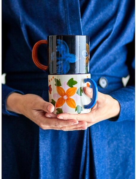 Czarno-beżowe kubki ceramiczne zestaw 2 szt. 300 ml Maricala – Bloomingville