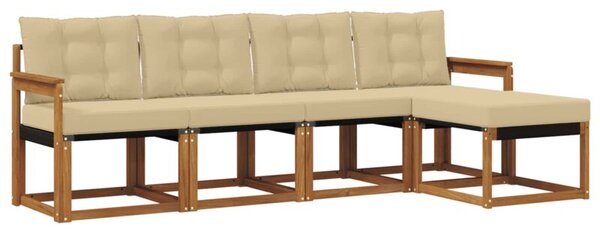 Zestaw mebli ogrodowych z litego drewna akacjowego z ergonomicznymi poduszkami