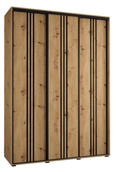 Szafa przesuwna wysoka Davos 6 180, gł. 60 cm artisan + artisan + czarny